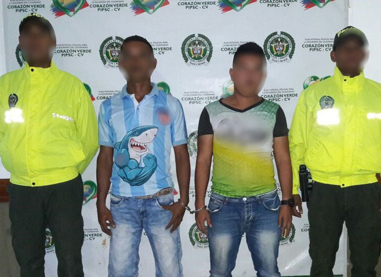 Investigadores de la Policía Nacional, capturaron a dos hombres sindicados del homicidio a un adolecente en el Carmen de Bolivar