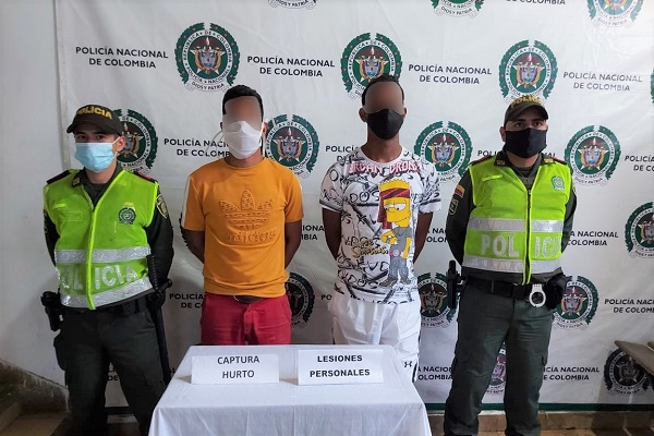 Dos capturados por hurto y lesiones personales