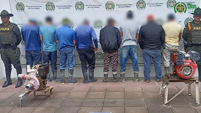 Ocho capturados por explotación ilícita de yacimientos mineros