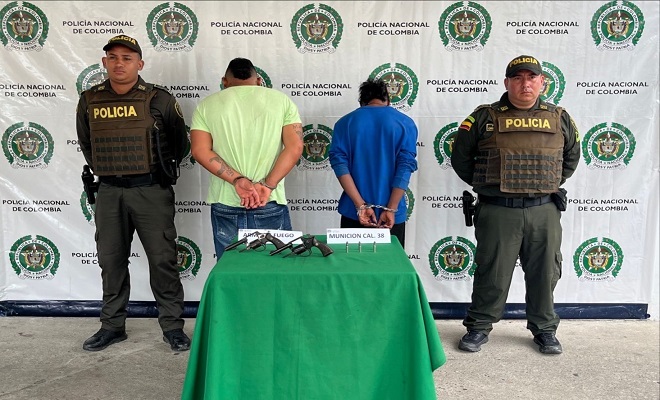 Capturados por el delito de porte ilegal de armas de fuego