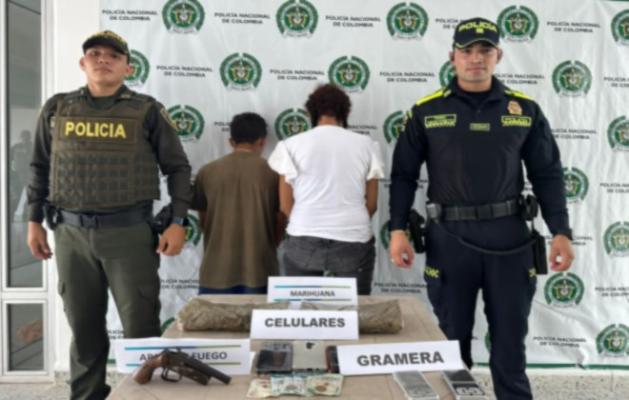 capturados sorprendidos en vía publica de Sincelejo