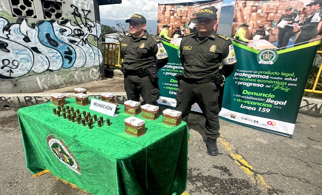cigarrilos y munición incautados por polfa