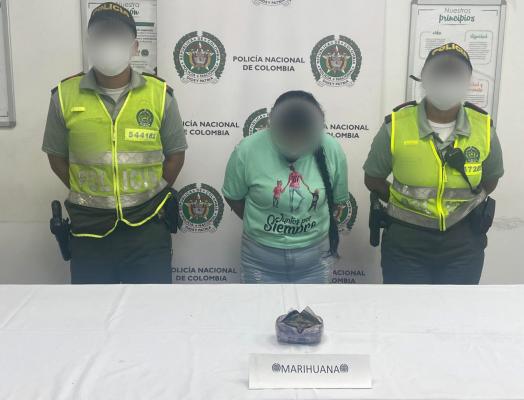 Mujer de 32 años de edad  capturada en flagrancia cuando pretendía ingresar  a la Isla 485 gramos de marihuana