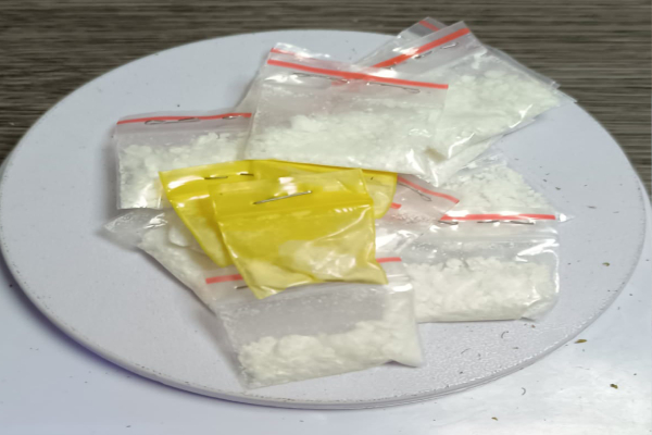 La droga la llevaba escondida en una bolsa plástica. 