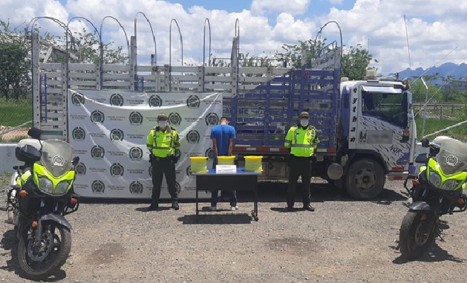 Hallados tres rollos de cordón detonante camuflados en un camión que se movilizaba de Santa Rosa Sur de Bolívar a Bucaramanga 