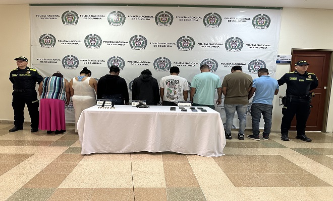 Diez personas fueron capturadas con la desarticulación del Grupo de Delincuencia Común Organizado “Irlanda”