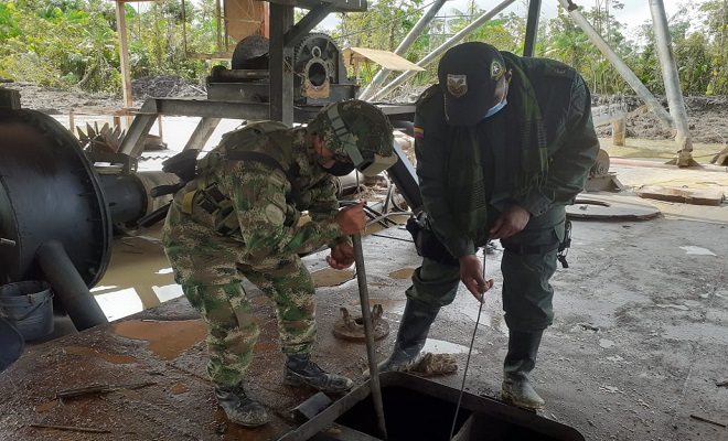 Diez entables mineros fueron intervenidos en el municipio de Rio Quito Chocó