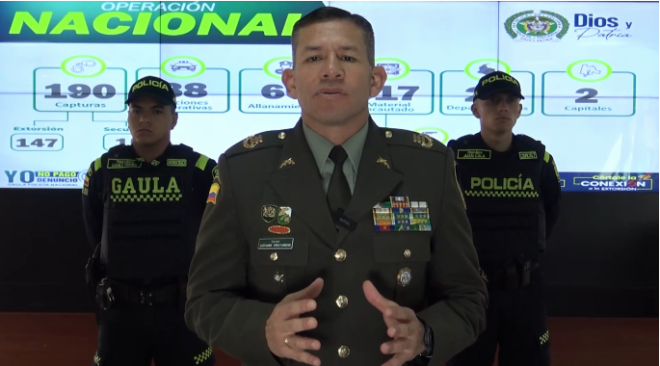 Director Antisecuestro y Antiextorsión, coronel Giovanni Cristancho Zambrano
