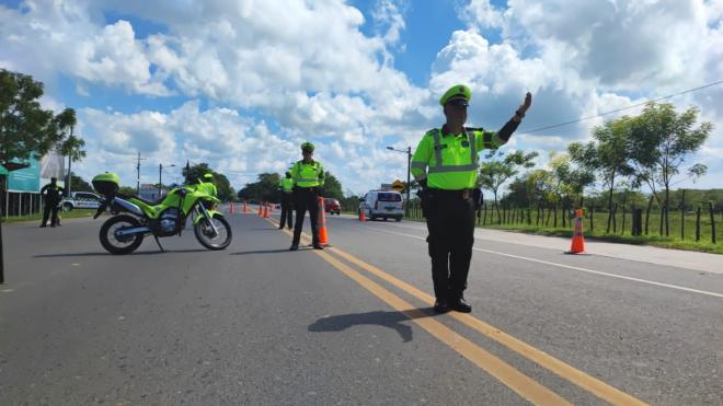 Dispositivo de control por la Seccional de Transito y Transporte