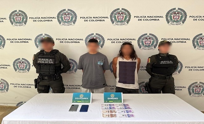 Se el hecho se incautó dinero producto de la extorsión y dos celulares