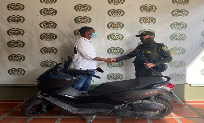 Efectiva reacción de la Policía permite recuperar motocicleta en Quibdó