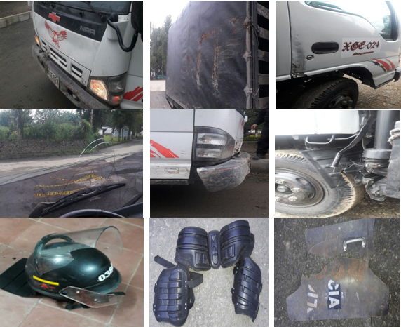 Elementos averiados en el operativo 