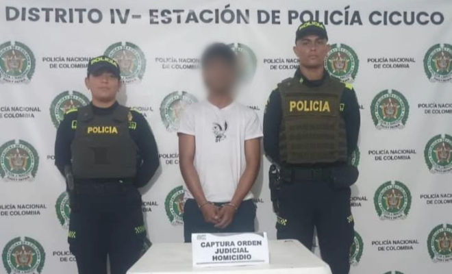 En Cicuco es capturado mediante orden judicial un sujeto por el delito de homicidio