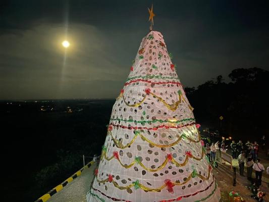 En el Meta, la Policía Nacional elaboró el primer árbol de navidad turístico de la región del Ariari-4