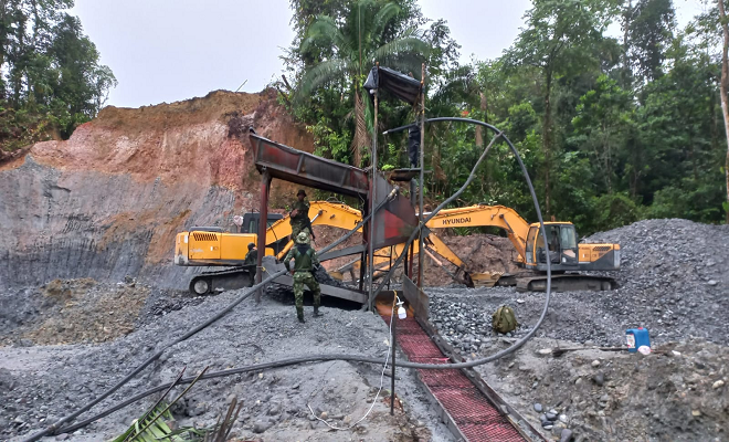 Inutilizamos en Lloró Chocó maquinaria utilizada para la minería ilegal