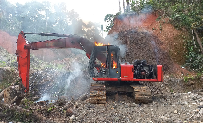 Inutilizamos en Lloró Chocó maquinaria utilizada para la minería ilegal