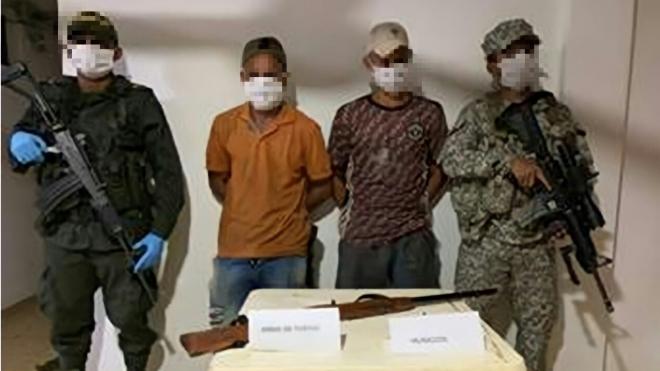 Los detenidos fueron sorprendidos por las unidades mientras se desplazaban sobre la Vereda el Guamal 