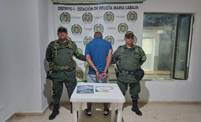 La Policía Nacional en Bolívar incauta 1.000 gramos de cocaína en María la Baja, Bolívar