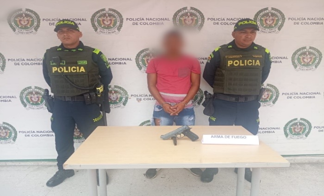 Dos hombres capturados en el municipio de Ciénaga por el delito de fabricación, tráfico, porte o tenencia de armas de fuego