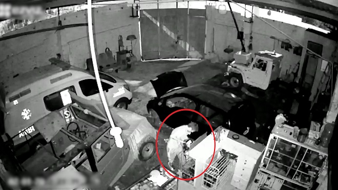 cámara de video registrando hurto