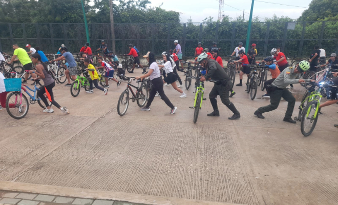 ¡Emoción en Magangué! La Policía Nacional en Bolívar lidera una jornada vibrante en celebración del Día Mundial de la Bicicleta