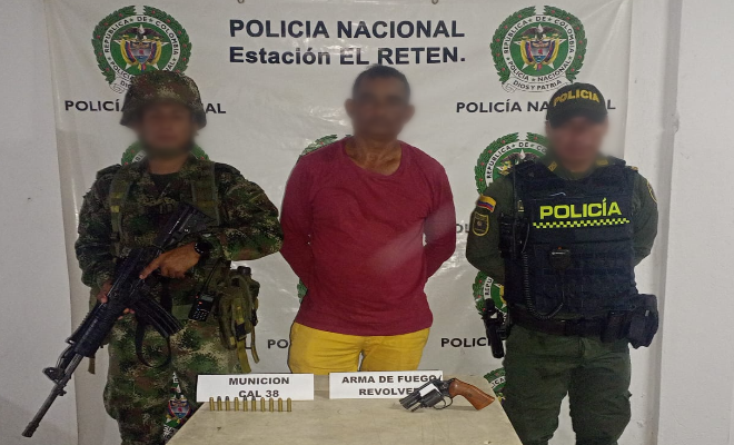 Capturado revólver y 10 cartuchos calibre 38 milímetros