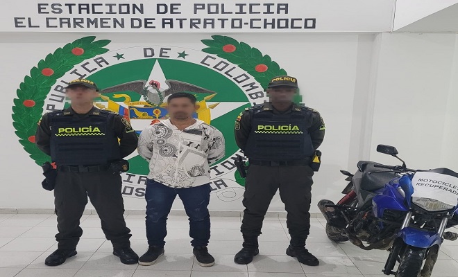 Hombre que se movilizaba en motocicleta hurtada fue capturado por receptación