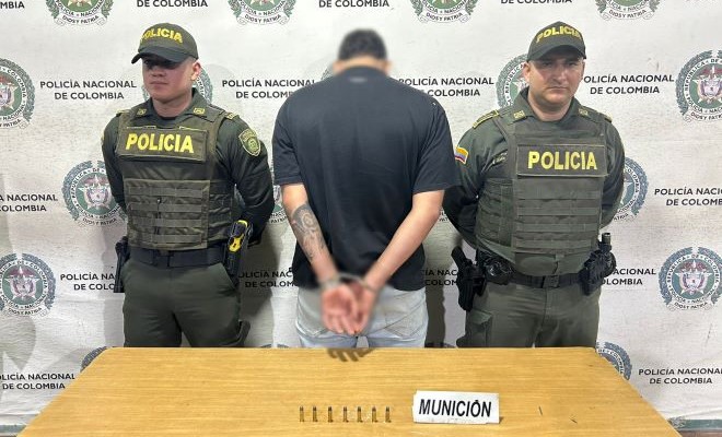 Sorprendido con munición para un arma de fuego tipo revólver