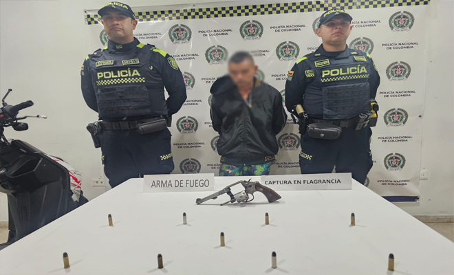 Hombre sorprendido con un arma de fuego ilegal en la ciudad de Pereira