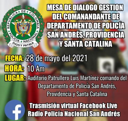 Invitamos a la comunidad del archipielago de san andres, a participar en la mesa de diálogo con enfoque en derechos Humanos y Paz