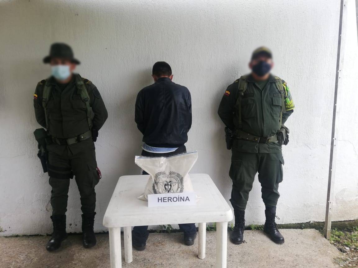 Capturado en flagrancia con 5 kilos y 125 gramos de heroína en Mocoa
