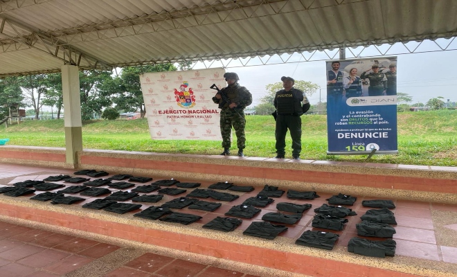 Incautados 24 uniformes de uso privativo de las fuerzas militares en Arauca