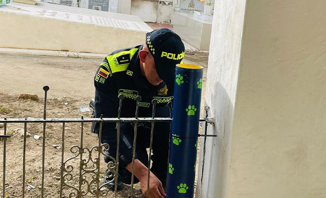 Instalación de los dispensadores de comida