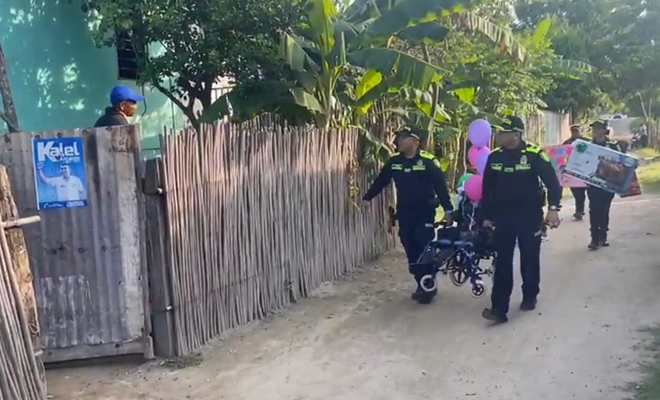 Llegando a la vivienda de Lorena