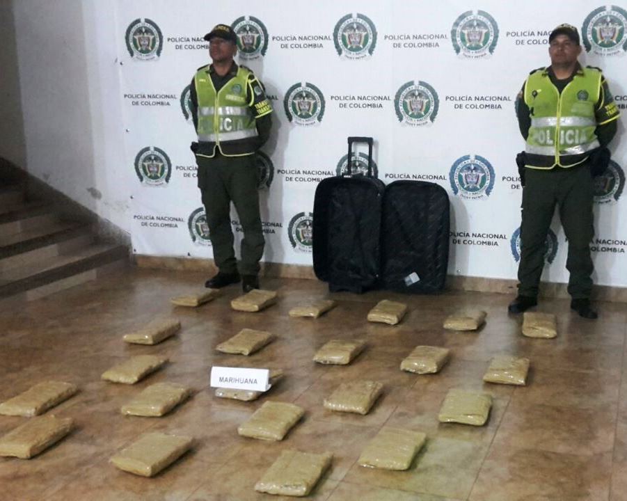 En modalidad encomienda policía incautó más de 23 kilogramos de marihuana