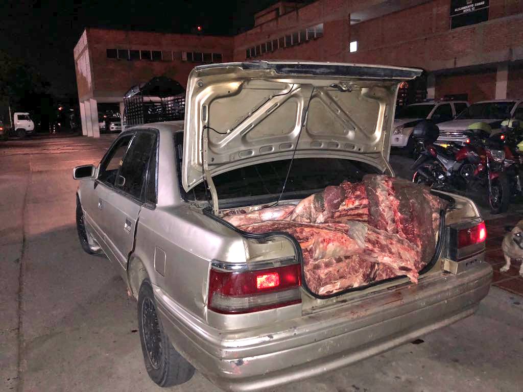 más-de-una-tonelada-de-carne-bovina-en-condiciones-insalubres-y-un-automóvil-fueron-aprehendidos 