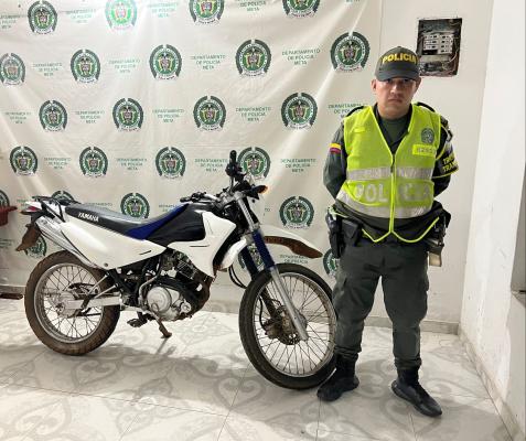 Moto incautada en Puerto Gaitán
