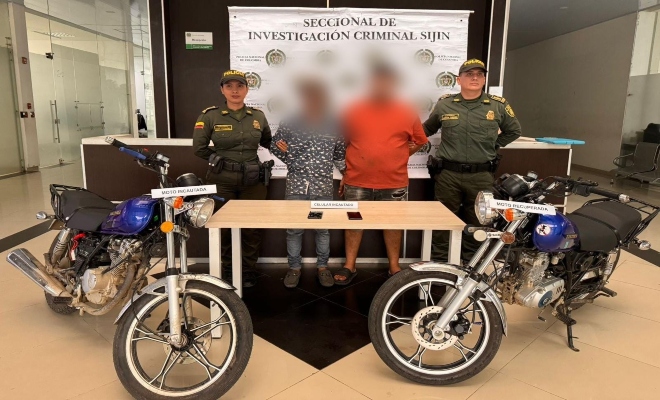 en el procedimiento se incautaron dos motocicletas