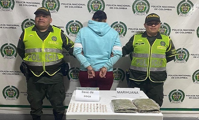 Capturada mujer de nacionalidad extranjera con marihuana y base de coca en su equipaje