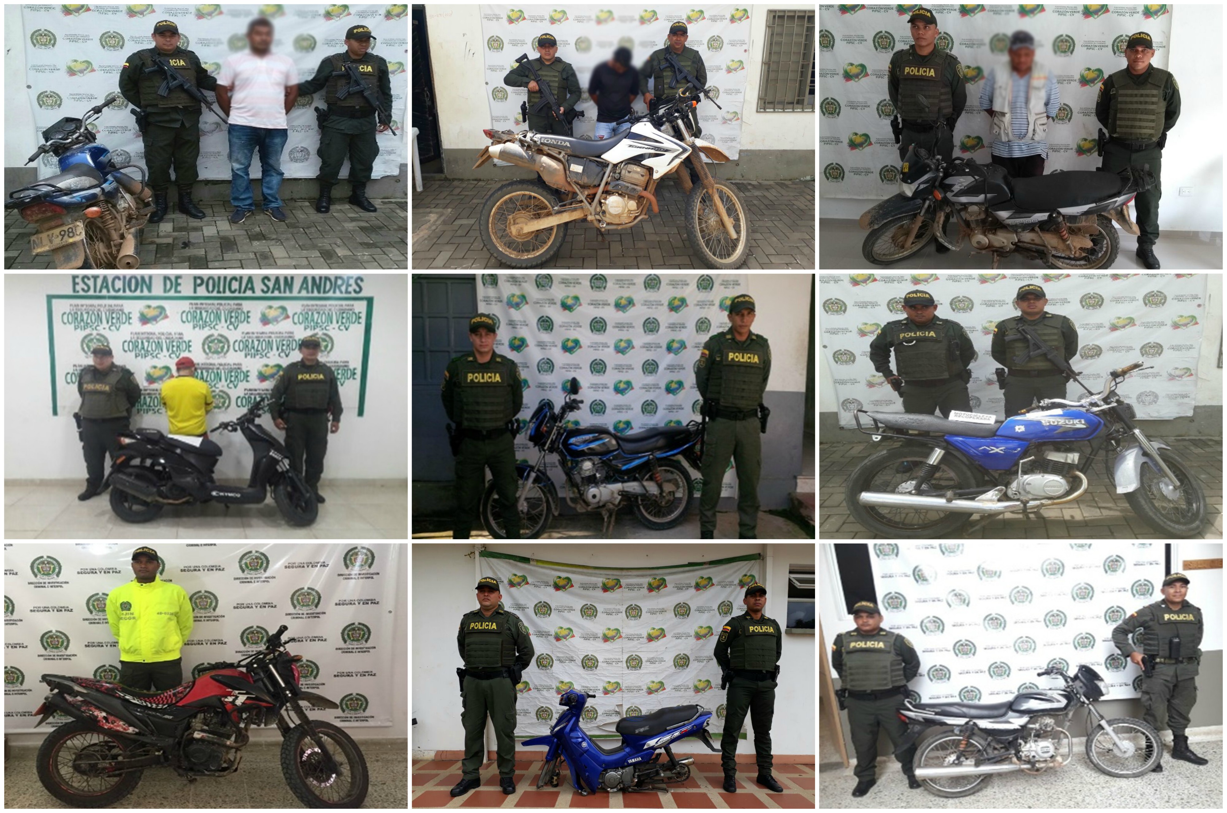 Los automotores recuperados fueron dejados a disposición de  la Fiscalía General de la Nación