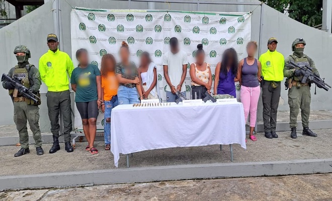 Ocho capturados en flagrancia en Quibdó por porte ilegal de armas de fuego