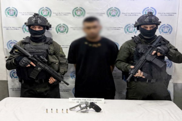 Dos polic&iacute;as y un Capturado integrante grupo delincuencial Cordillera
