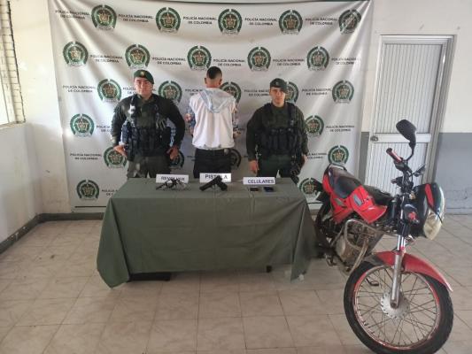 Capturado por hurto y elementos incautados