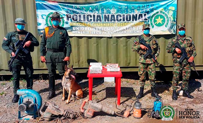 Intervenida mina ilegal que le generaba más de 600 millones de pesos mensuales, al Clan del Golfo 