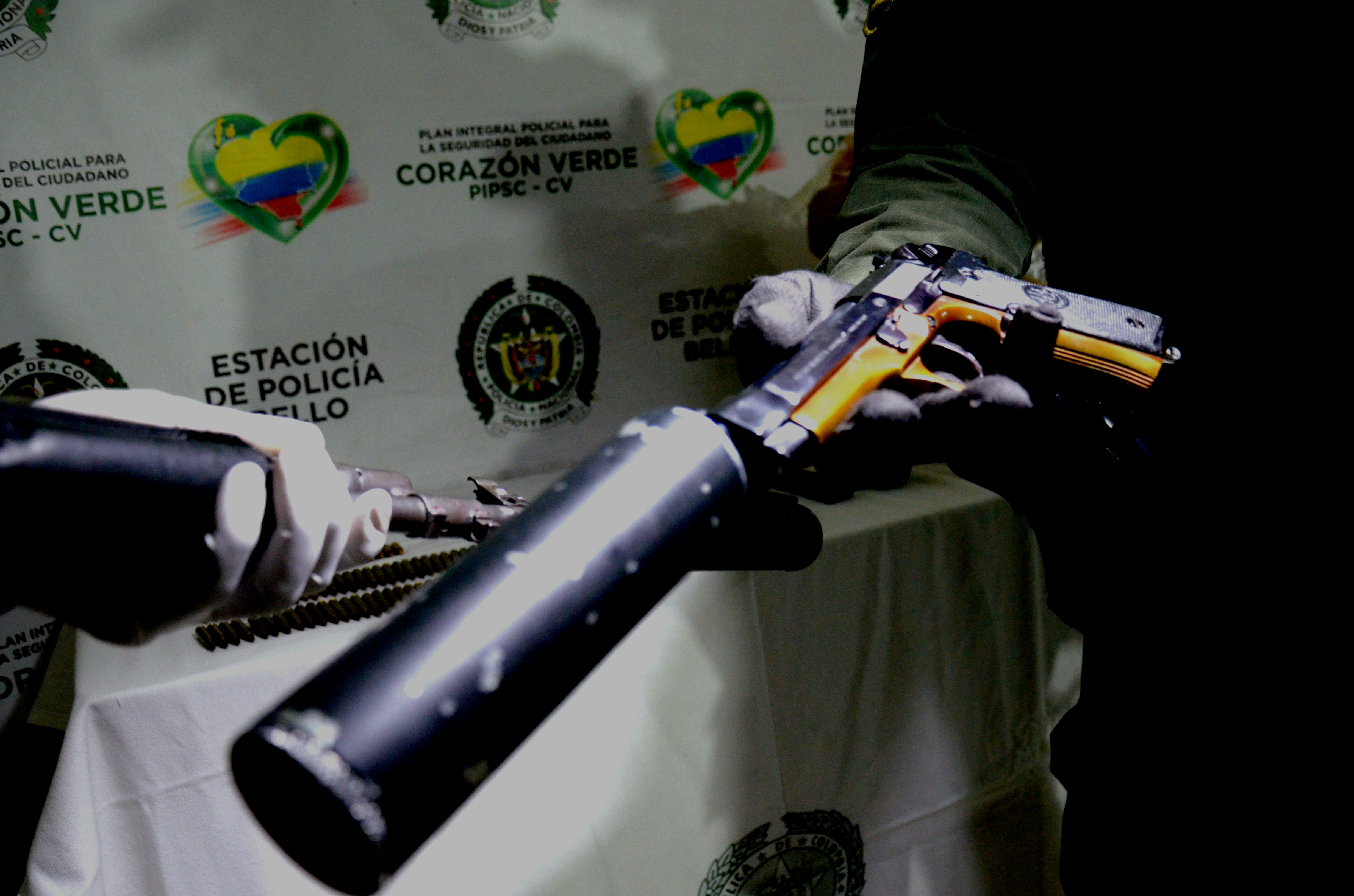 Armas de fuego incautada en operativos en Bello Antioquia