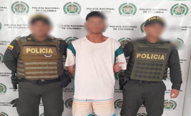 Joven capturado por el uniformados policiales  por el delito de lesiones personales 