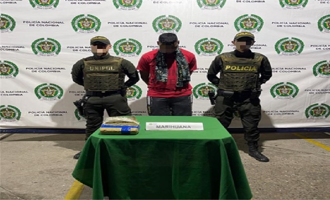 Capturado  “Jhon” con una libra de marihuana