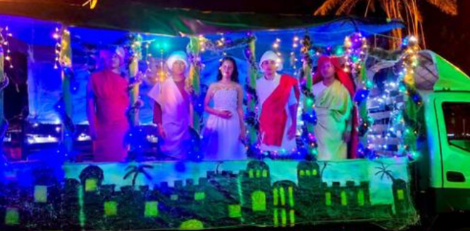 Con el pesebre móvil recorremos las calles de Puerto Carreño llevando alegría a través de las novenas navideñas