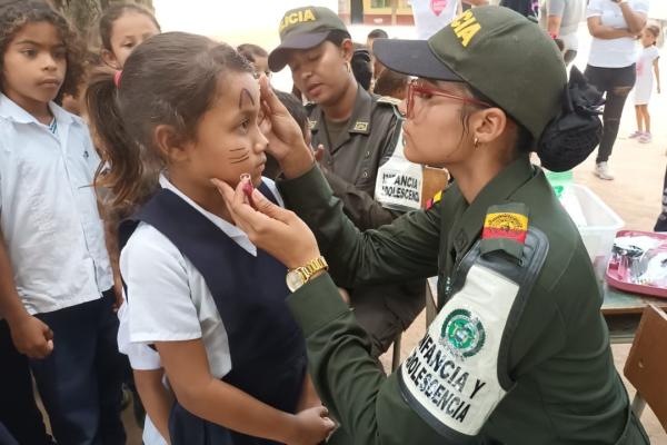 Policía de Infancia y Adolescencia, adelantó actividad lúdico pedagógica en el corregimiento de Cuatro Vientos
