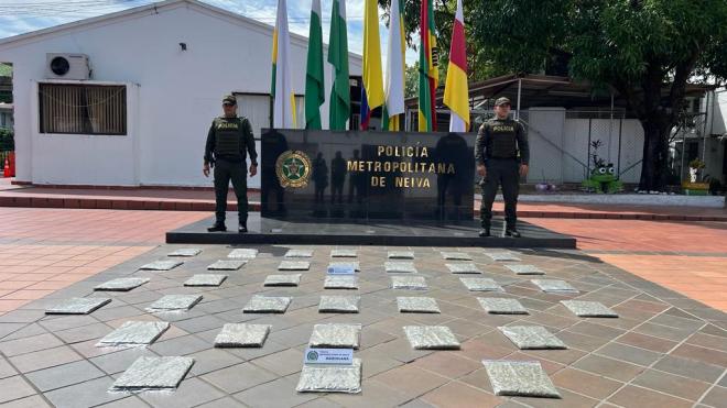 Policía Nacional en Neiva, logra la incautación de 36 libras de Marihuana 